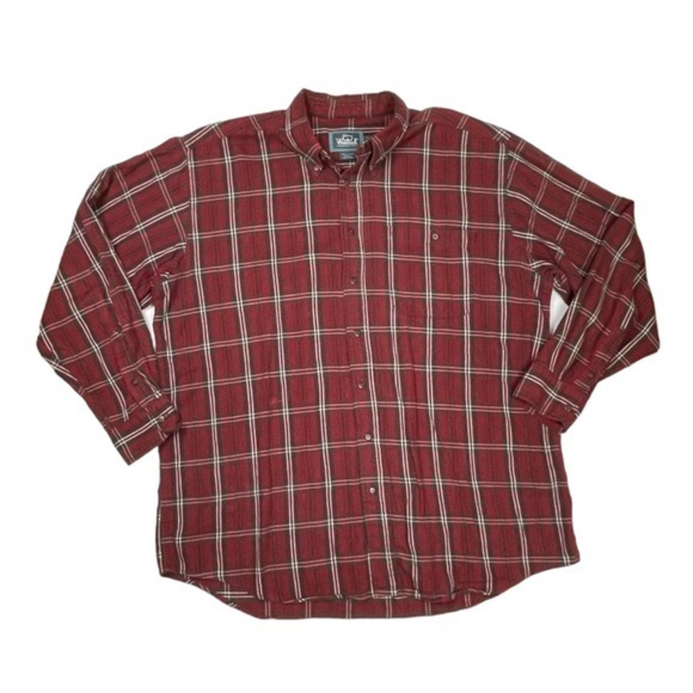 Woolrich Shirt Flannel Vintage Button Front Pocket‎ Long Sleever Plaid